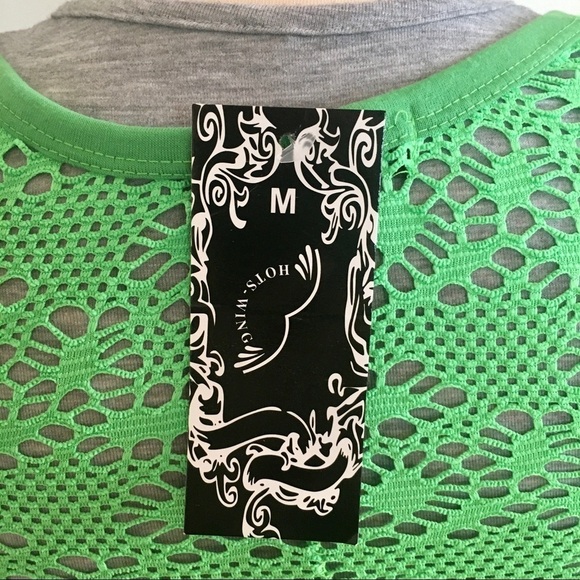 HOTS-Wing Neon Green Swimsuit Coverup Dress - Picture 6 of 7